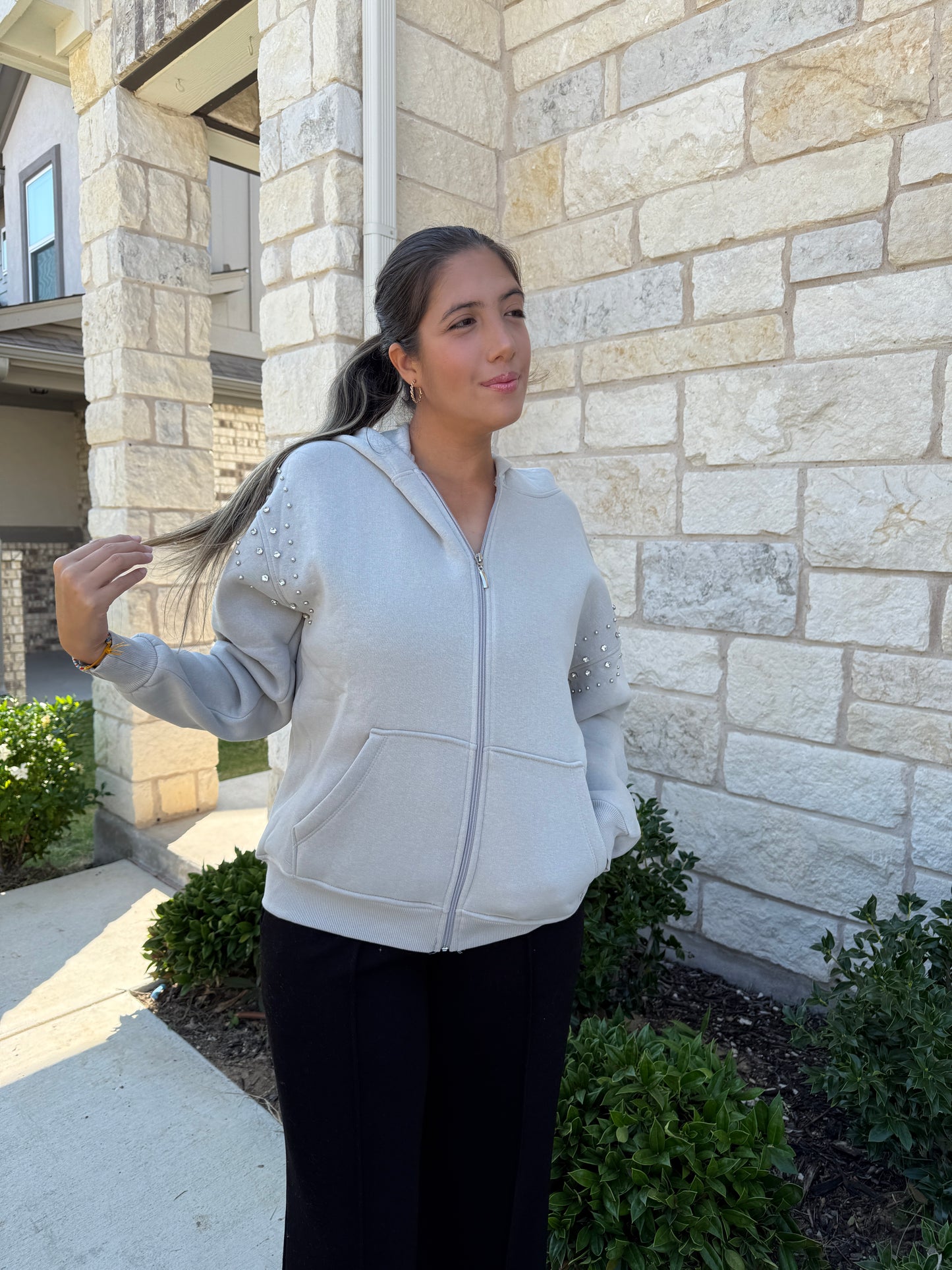Hoodie Gray Crystal