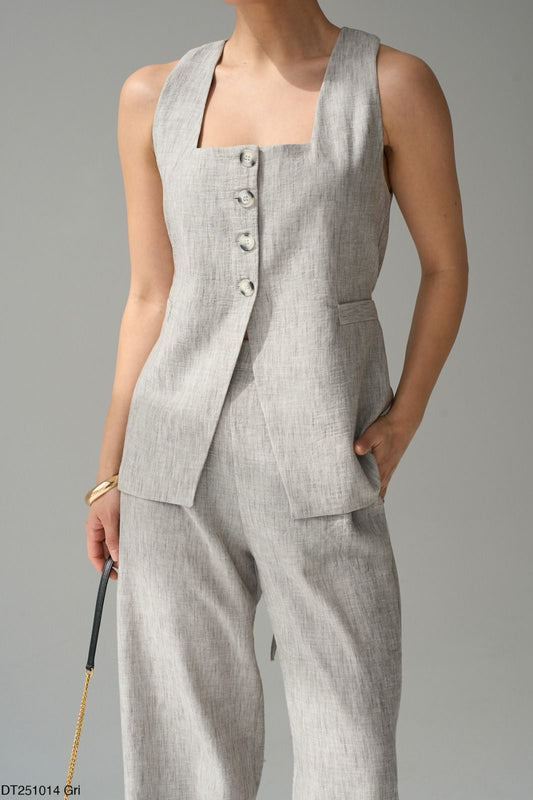 Linen Square Vest