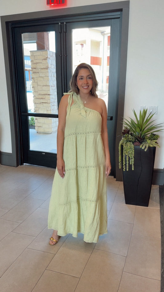 Linen Dress Medio Hombro